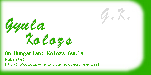 gyula kolozs business card